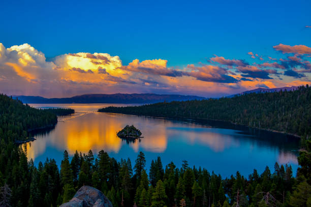 Beautiful Lake Tahoe scenic view near Reno Nevada EV charging service area