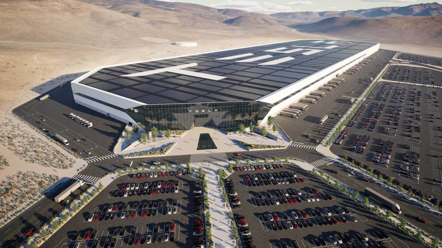 Tesla Gigafactory in Sparks, Nevada - aerial view
